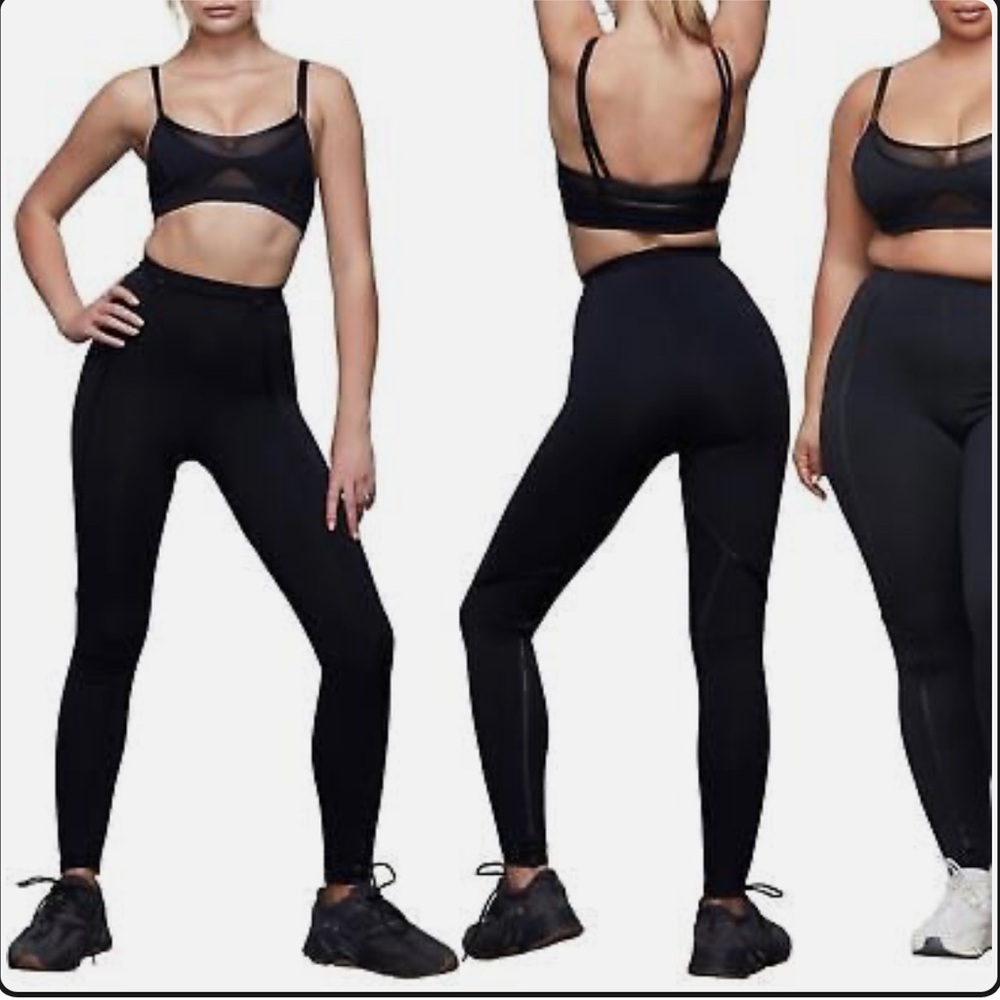 Good American Black Corset Activewear Set